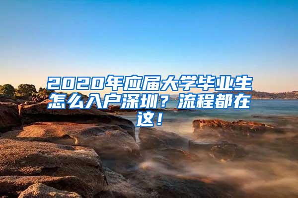 2020年应届大学毕业生怎么入户深圳？流程都在这！