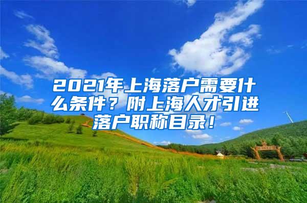 2021年上海落户需要什么条件？附上海人才引进落户职称目录！