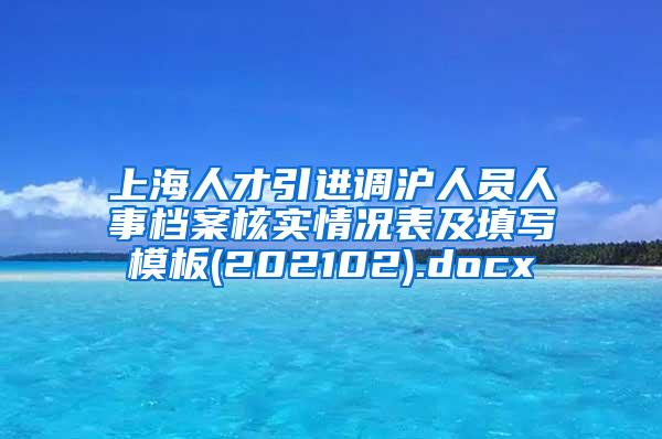 上海人才引进调沪人员人事档案核实情况表及填写模板(202102).docx