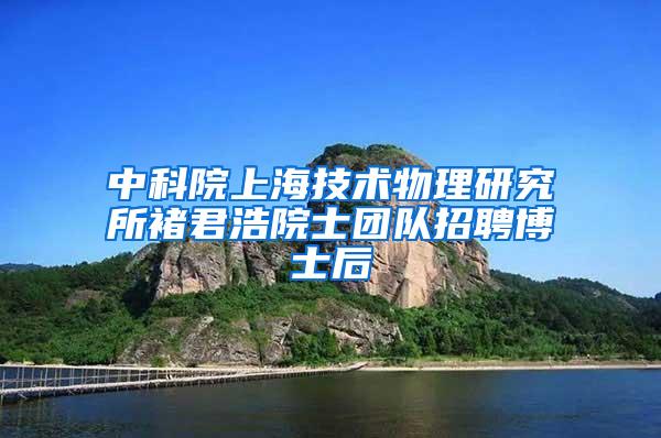 中科院上海技术物理研究所褚君浩院士团队招聘博士后