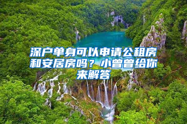 深户单身可以申请公租房和安居房吗？小曾曾给你来解答