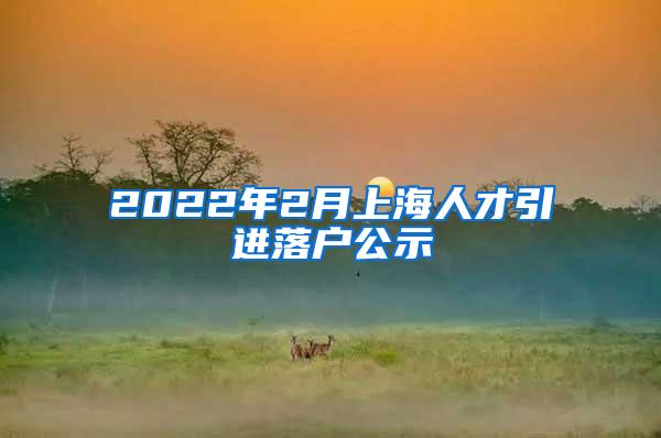 2022年2月上海人才引进落户公示