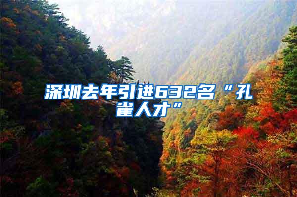 深圳去年引进632名“孔雀人才”
