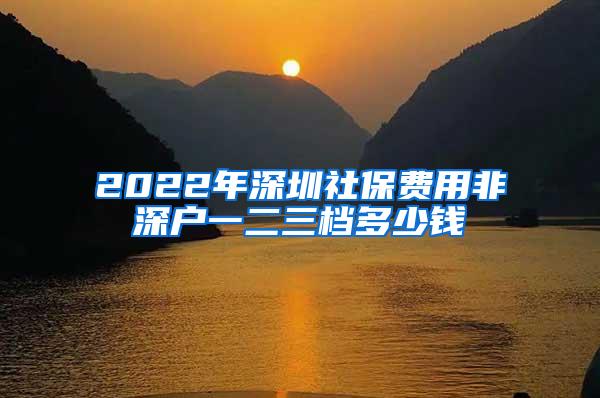 2022年深圳社保费用非深户一二三档多少钱