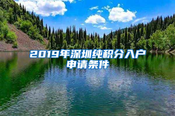 2019年深圳纯积分入户申请条件