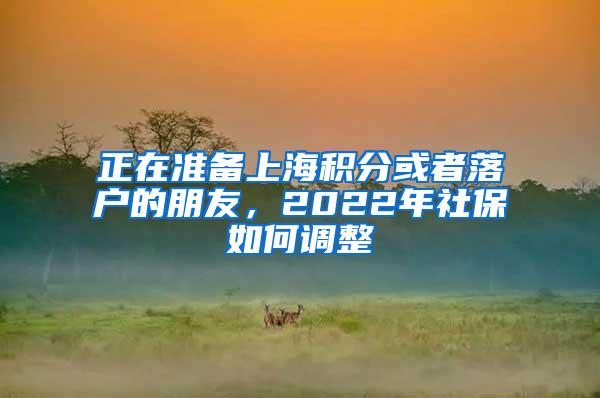 正在准备上海积分或者落户的朋友，2022年社保如何调整