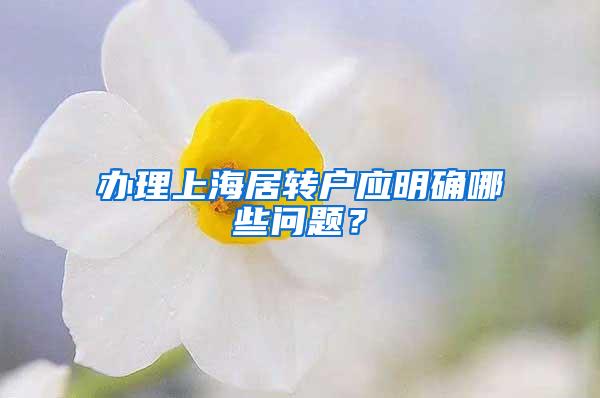 办理上海居转户应明确哪些问题？