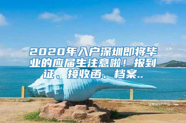 2020年入户深圳即将毕业的应届生注意啦！报到证、接收函、档案..