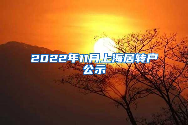 2022年11月上海居转户公示