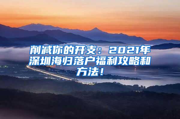 削减你的开支：2021年深圳海归落户福利攻略和方法！