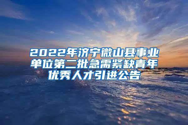 2022年济宁微山县事业单位第二批急需紧缺青年优秀人才引进公告