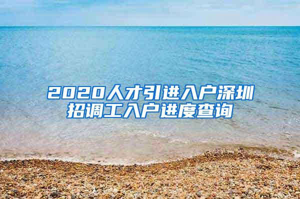 2020人才引进入户深圳招调工入户进度查询