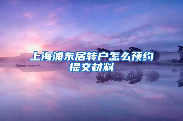 上海浦东居转户怎么预约提交材料