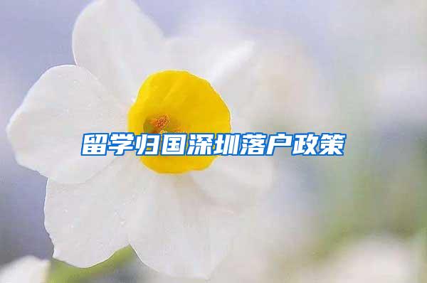 留学归国深圳落户政策