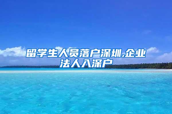 留学生人员落户深圳,企业法人入深户