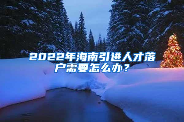 2022年海南引进人才落户需要怎么办？