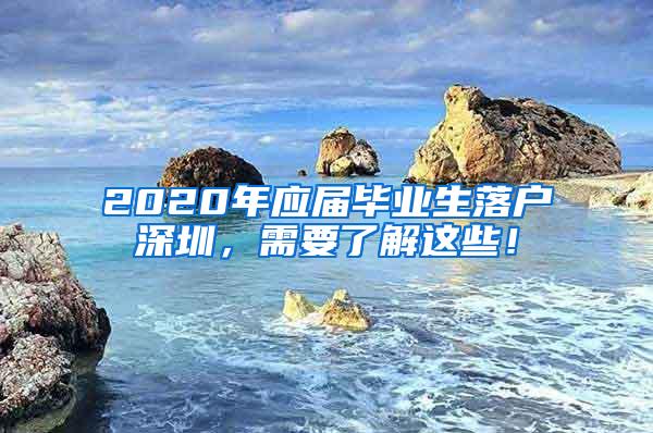 2020年应届毕业生落户深圳，需要了解这些！