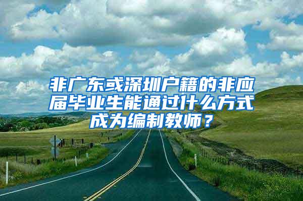 非广东或深圳户籍的非应届毕业生能通过什么方式成为编制教师？