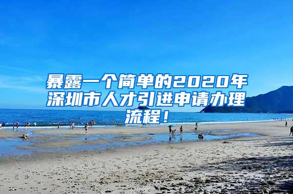 暴露一个简单的2020年深圳市人才引进申请办理流程！