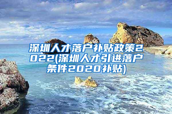 深圳人才落户补贴政策2022(深圳人才引进落户条件2020补贴)