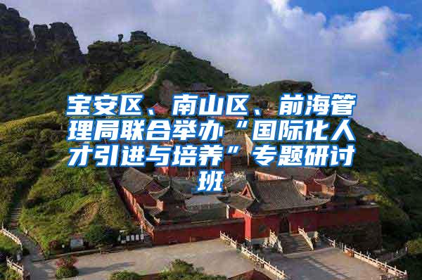 宝安区、南山区、前海管理局联合举办“国际化人才引进与培养”专题研讨班