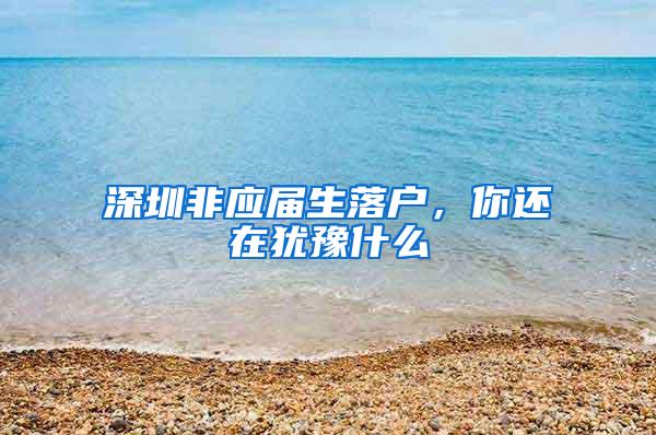 深圳非应届生落户，你还在犹豫什么