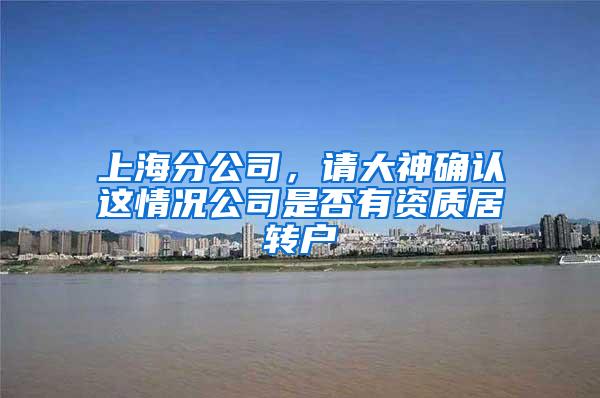 上海分公司，请大神确认这情况公司是否有资质居转户