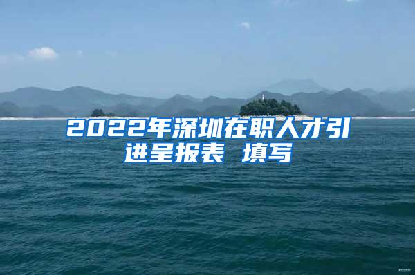 2022年深圳在职人才引进呈报表 填写