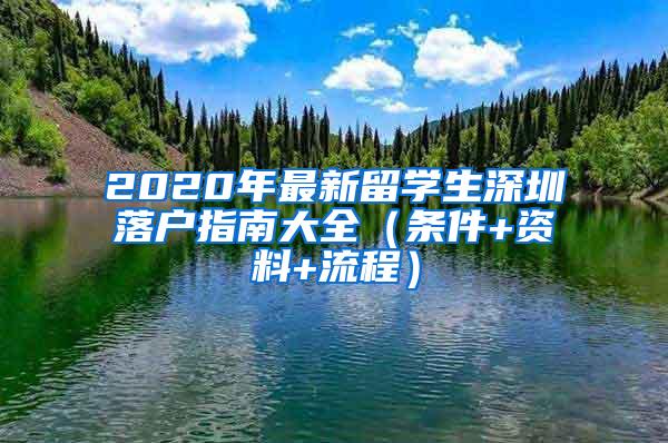 2020年最新留学生深圳落户指南大全（条件+资料+流程）