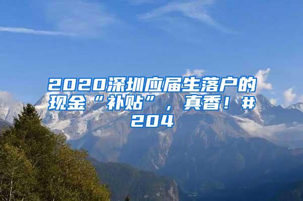 2020深圳应届生落户的现金“补贴”，真香！#204