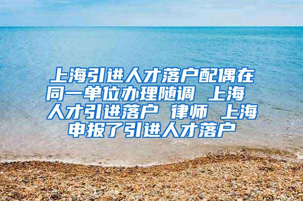 上海引进人才落户配偶在同一单位办理随调 上海 人才引进落户 律师 上海申报了引进人才落户