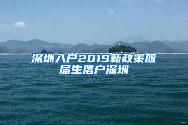 深圳入户2019新政策应届生落户深圳