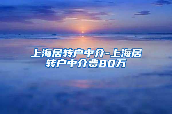 上海居转户中介-上海居转户中介费80万