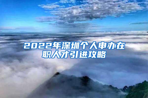 2022年深圳个人申办在职人才引进攻略