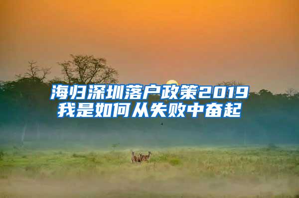 海归深圳落户政策2019我是如何从失败中奋起