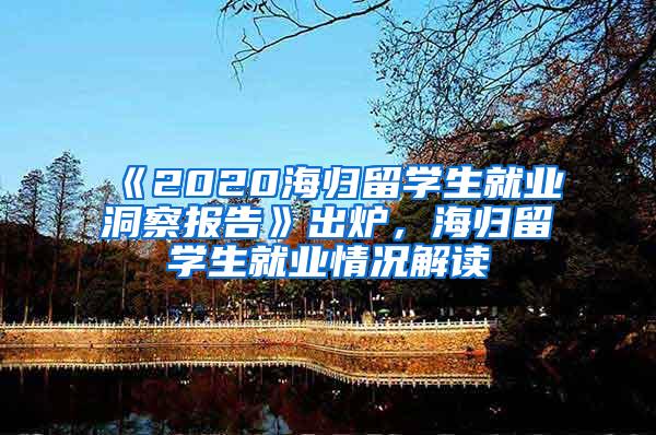 《2020海归留学生就业洞察报告》出炉，海归留学生就业情况解读