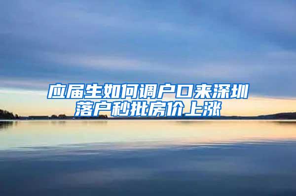 应届生如何调户口来深圳落户秒批房价上涨