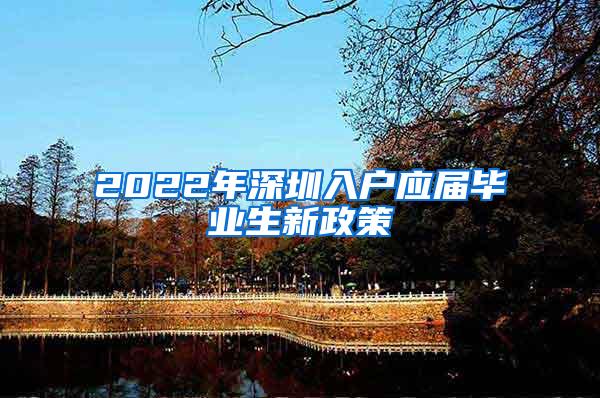 2022年深圳入户应届毕业生新政策