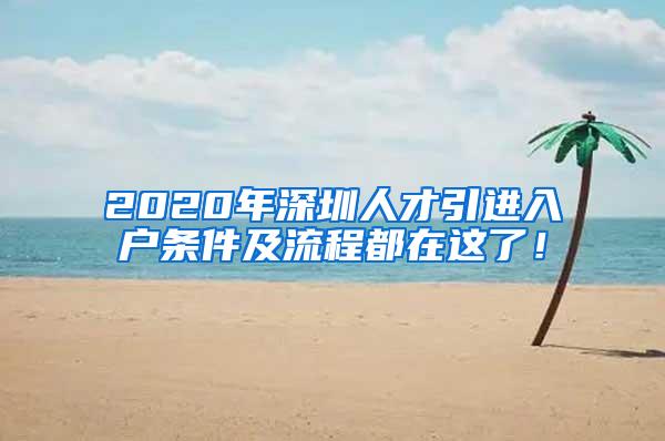 2020年深圳人才引进入户条件及流程都在这了！