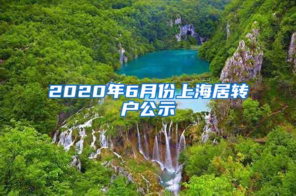 2020年6月份上海居转户公示