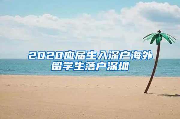 2020应届生入深户海外留学生落户深圳