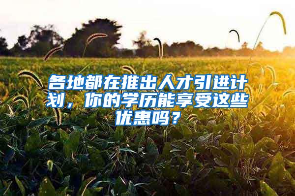 各地都在推出人才引进计划，你的学历能享受这些优惠吗？