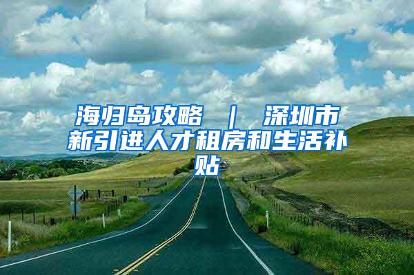 海归岛攻略 ｜ 深圳市新引进人才租房和生活补贴