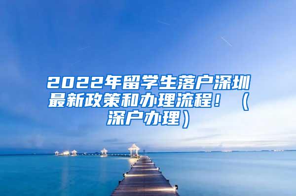 2022年留学生落户深圳最新政策和办理流程！（深户办理）