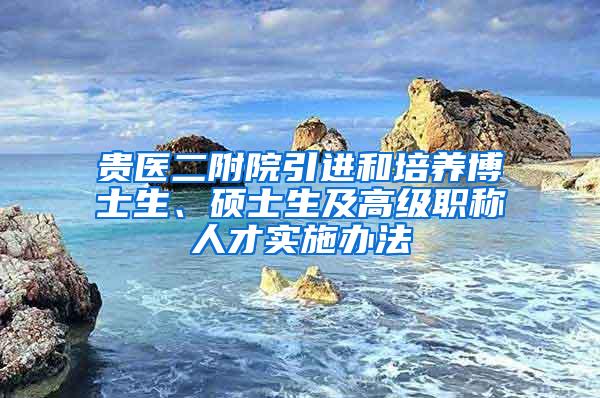 贵医二附院引进和培养博士生、硕士生及高级职称人才实施办法