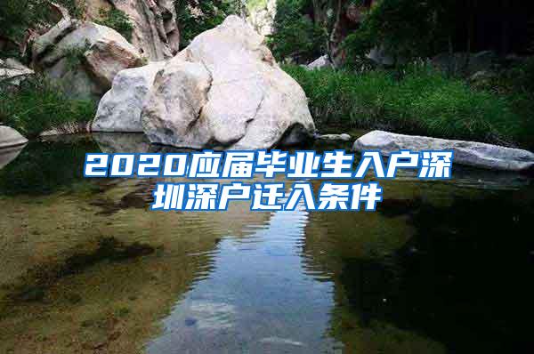 2020应届毕业生入户深圳深户迁入条件