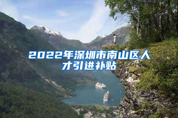 2022年深圳市南山区人才引进补贴