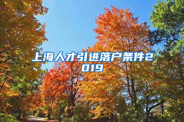 上海人才引进落户条件2019