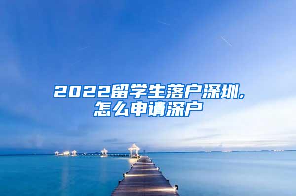 2022留学生落户深圳,怎么申请深户