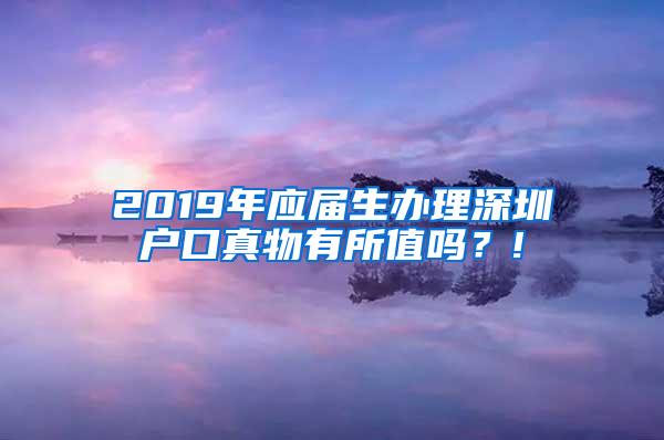 2019年应届生办理深圳户口真物有所值吗？!